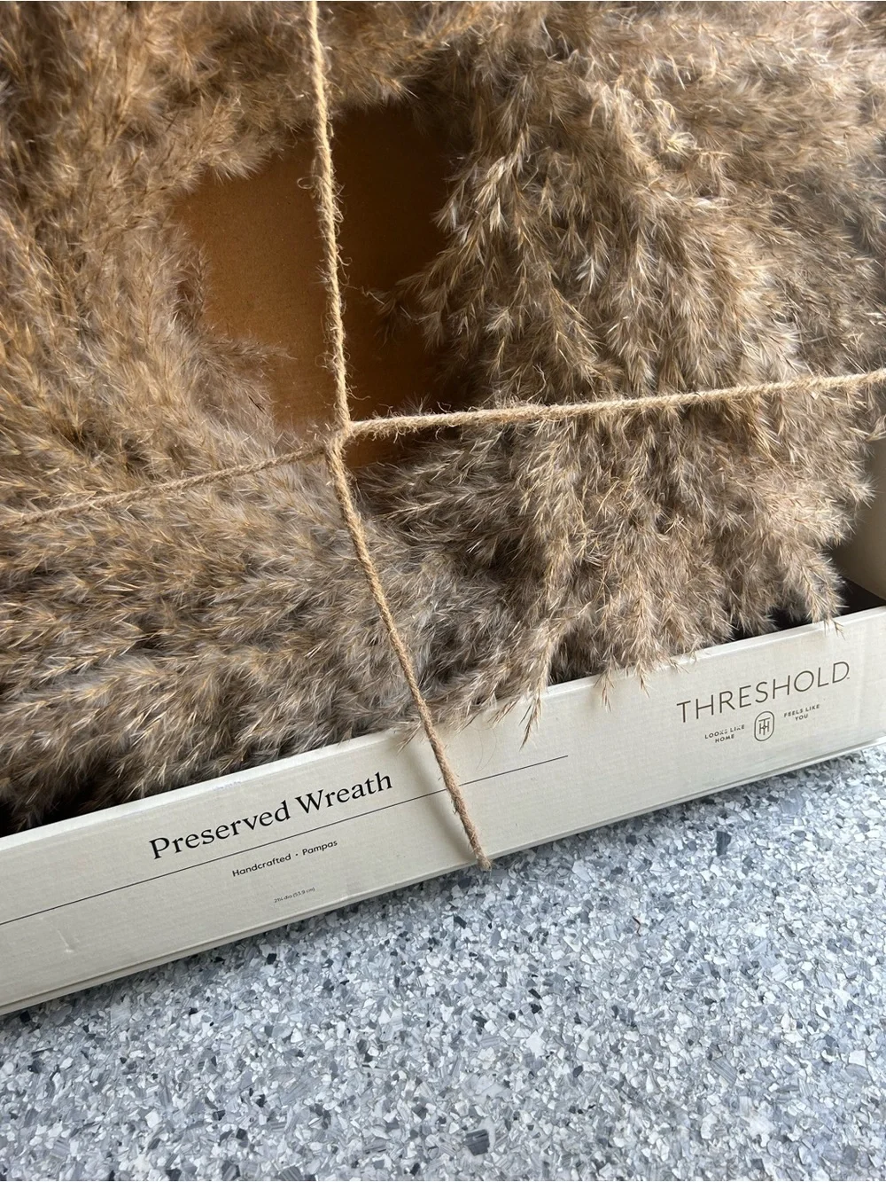 NWT Threshold Preserved Pompas Grass Wreath